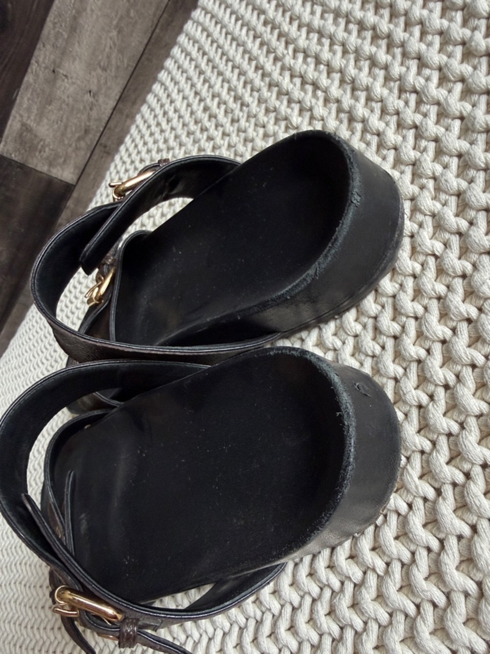Louis Vuitton Bom Dia Brown Monogram Double-Strap Buckle Slide Sandals - Picture 5 of 7